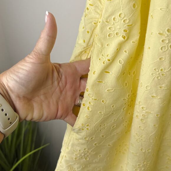 J.Crew Women’s‎ Size 14 Sunshine Yellow Mini Dress Flutter Sleeve Summer Breezy - Picture 6 of 12